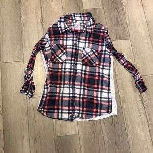 Girl size L large Flannel shirt in good used condition